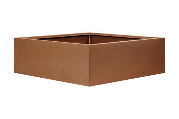 Plantenbak Corten vlak 210x210x60cm