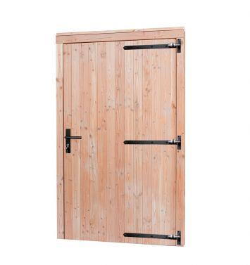 Douglas Deur enkel dicht zwart beslag 119x209cm rechtsdr. kleurl. geimpr.