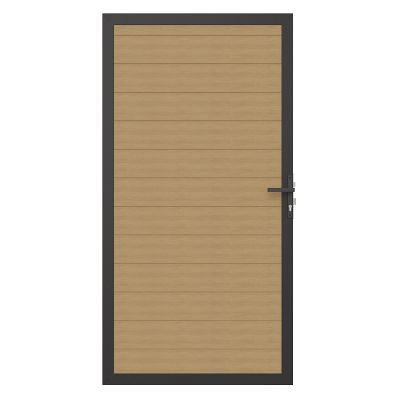NewTechWood Poort Vlak Hor. Red Cedar alum. frame 100x195cm